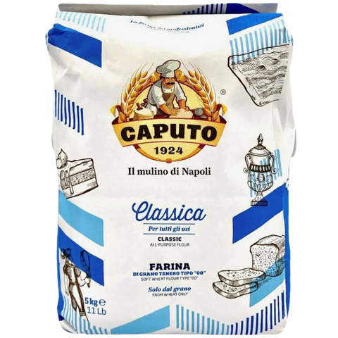 Caputo Blue 00 flour 1kg bag, ideal for short to medium fermentation times.